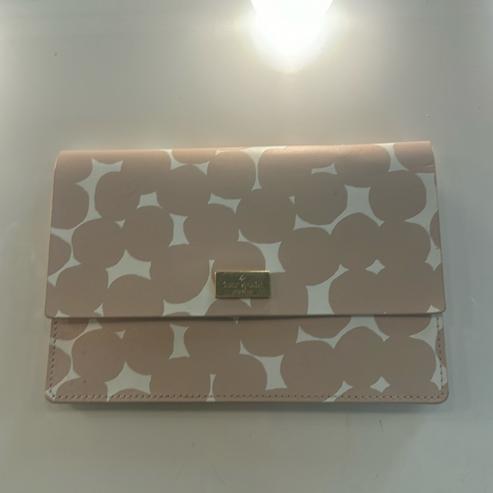Pink polka dot Kate spade leather wallet
